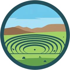 Illustration of the circular Inca terraces at Moray