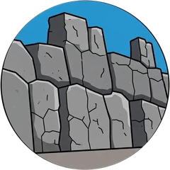 Illustration of the Inca stonework at Ollantaytambo